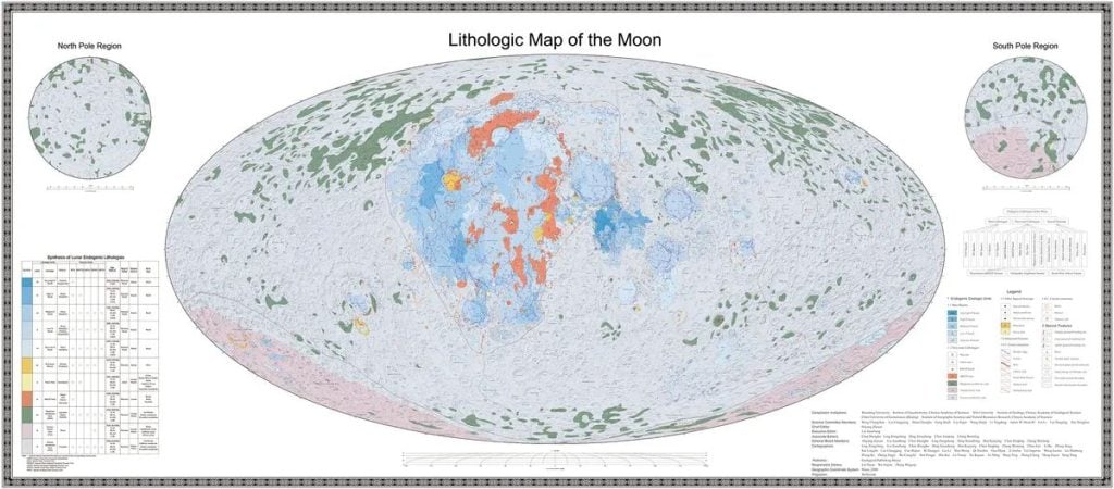 Maankaart met lithologische informatie