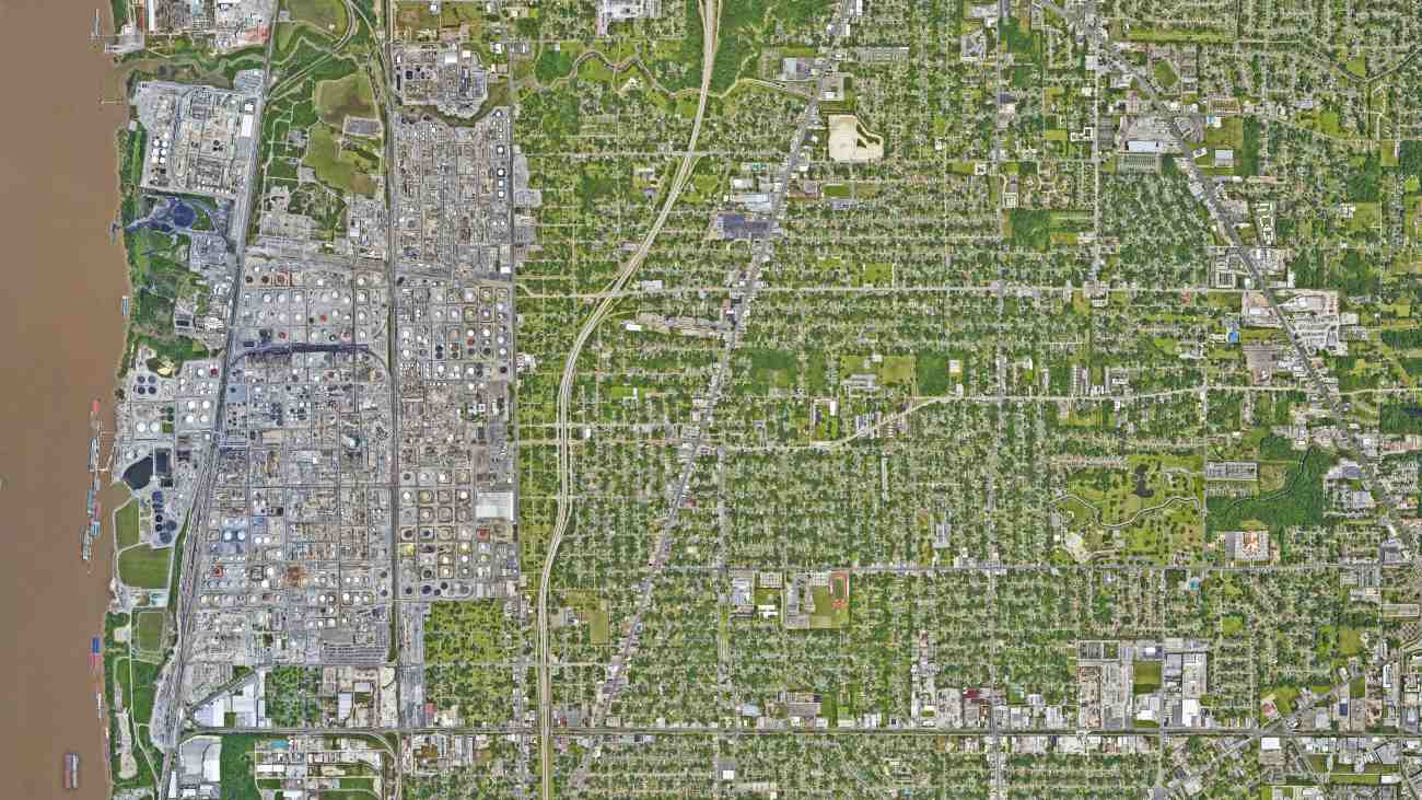 Satellietfoto van Baton Rouge