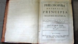 Newtons eigen exemplaar van de eerste editie van de 'Principia' met handgeschreven verbeteringen voor de tweede druk.