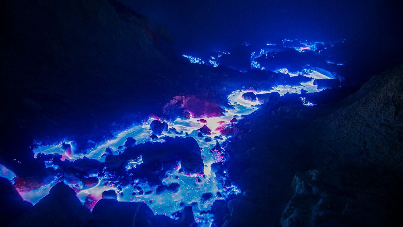 Blauwe lava ijen