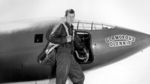 chuck yeager en de bell x-1 waarmee hij de geluidsbarrière doorbrak