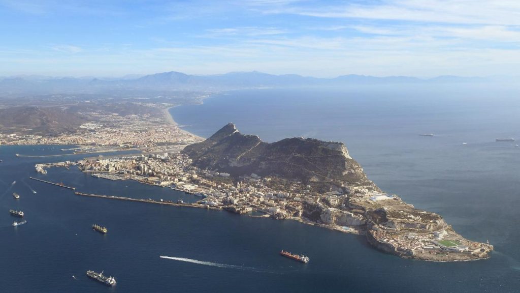 Gibraltar vanuit de lucht