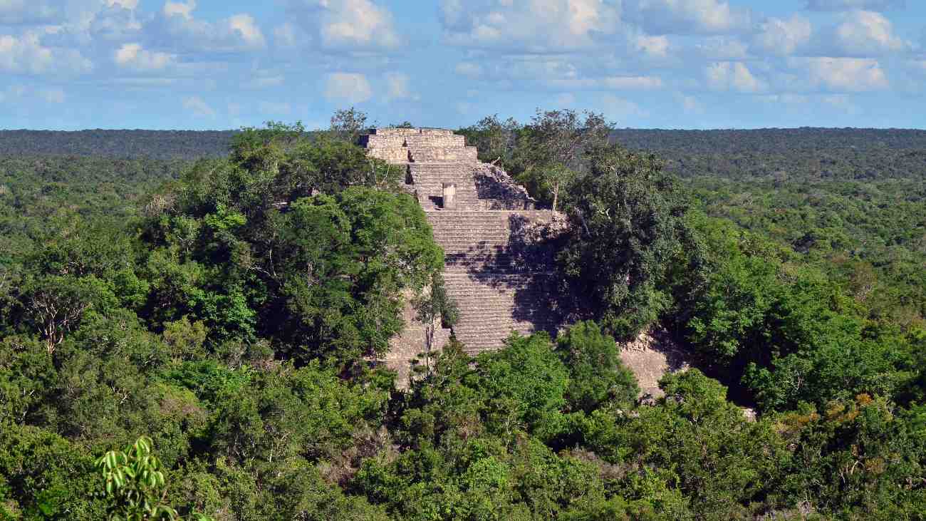 Een piramide van de Mayastad Calakmul