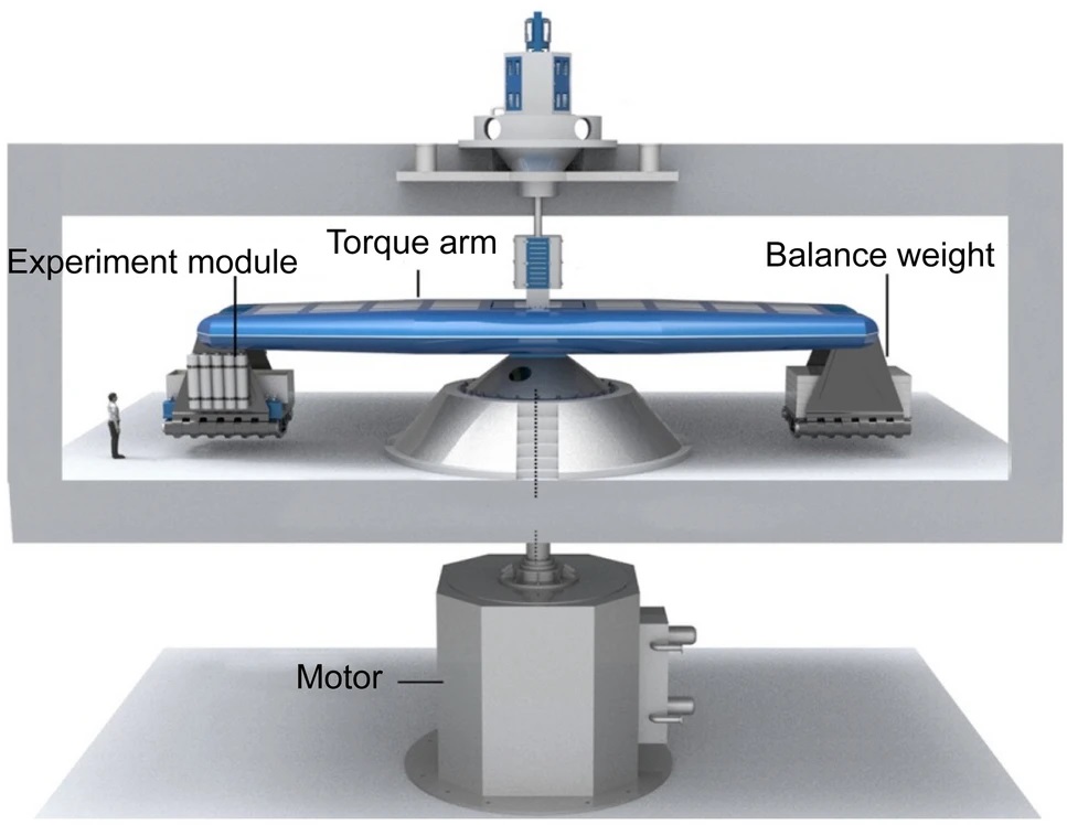 Illustratie van een zwaartekracht-centrifuge