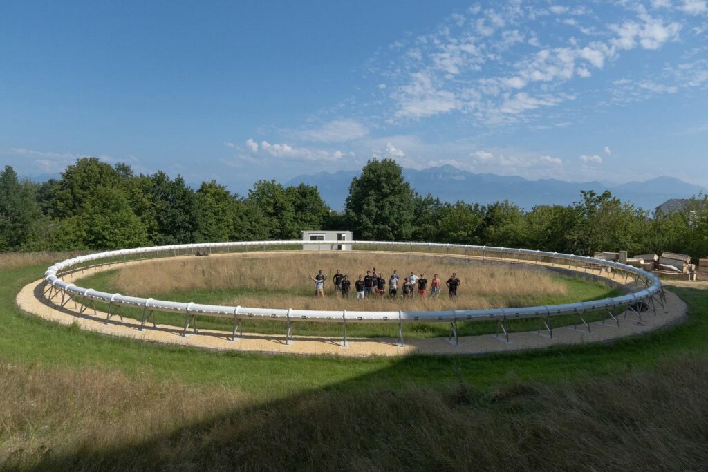 De 125,6 meter lange hyperlooptestfaciliteit in Zwitserland.