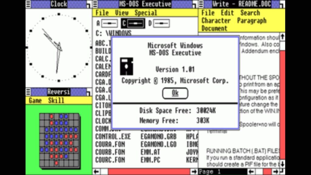 Microsoft Windows 1.0 1985