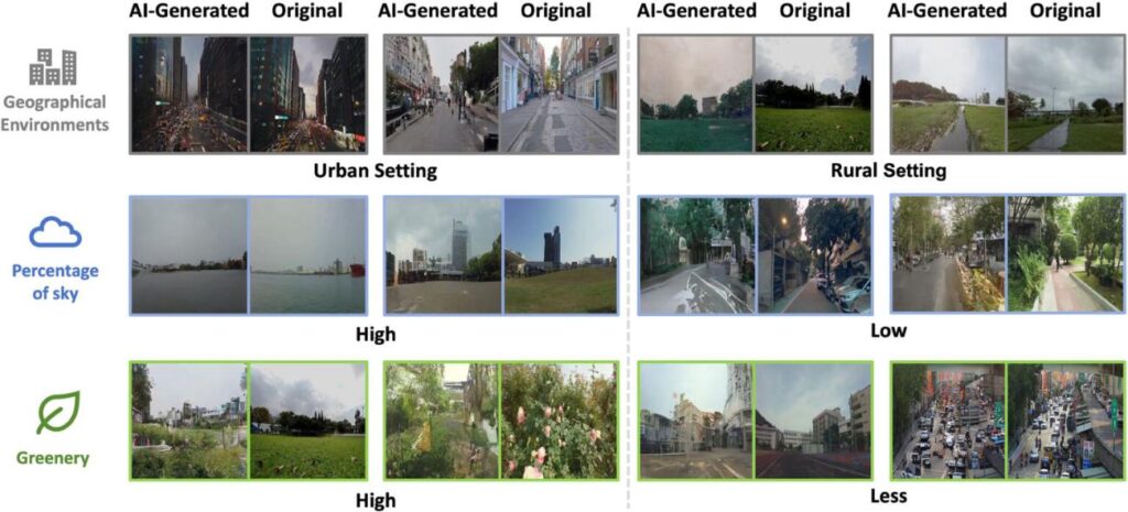 AI-gegenereerde afbbeeldingen in vergelijking met de daadwerkelijke straatbeelden